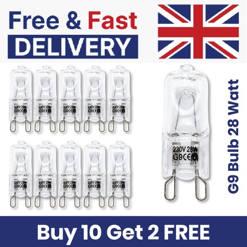 12x halogen bulbs 28w warm - 12x, g9