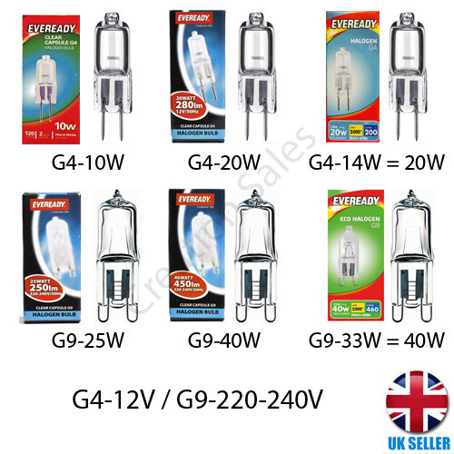 Eveready halogen bulb - g9,